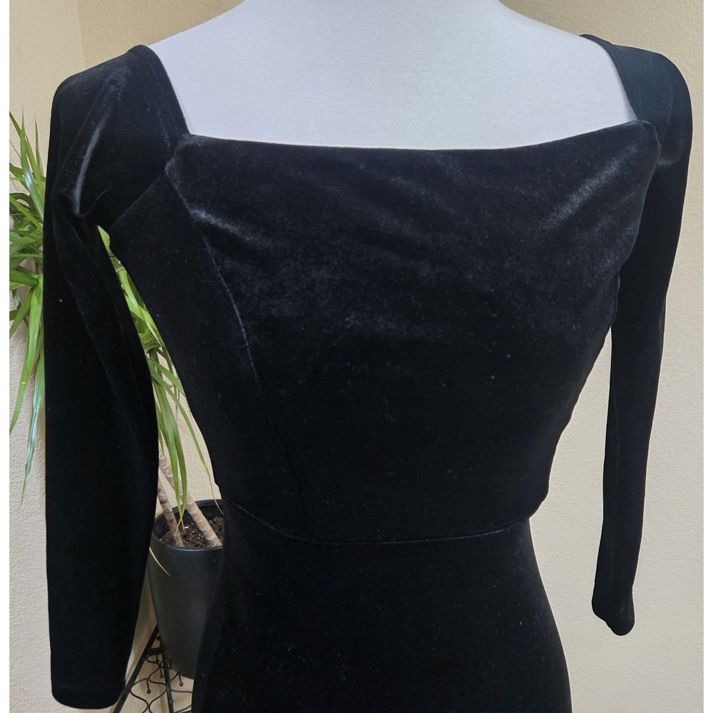 Windsor Womens Dress Velvet Witchy Whimsigoth Mermaid Maxi Black Party Vamp - Picture 2 of 10